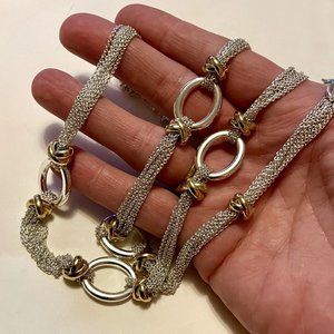 Chaps Ralph Lauren Gold Hoops & Silver Multi-Chain Necklace